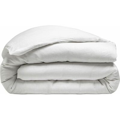DUVET COVER 135X200CM 100% WASHED LINEN PERFECT WHITE