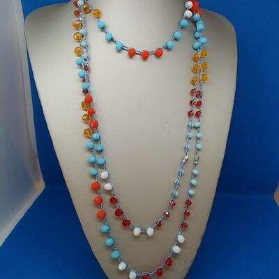 Collar con cristales de colores hecho a mano en Italia