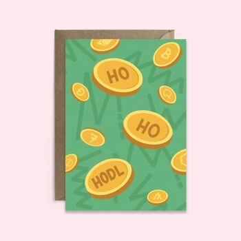 Carte d'anniversaire drôle de crypto de Ho Ho Hodl | Crypto Noël | 2
