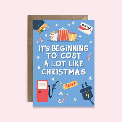 Costo come la cartolina di Natale | Cartolina di Natale divertente | Vacanza