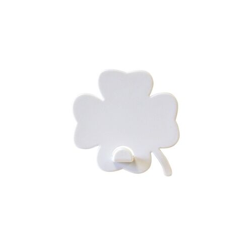 Magnetic Hook, White Four-Leaf Clover, Kitchen Hook