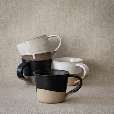 Mug S - Taza de café - Negro / beige