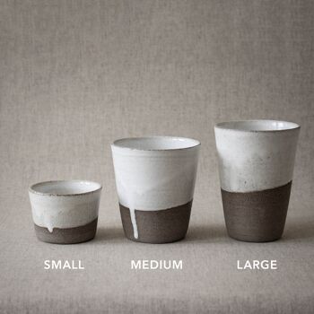 Mug sans oreille - M (cappuccino) - Blanc / beige 3