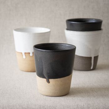 Mug sans oreille - M (cappuccino) - Noir / beige 1