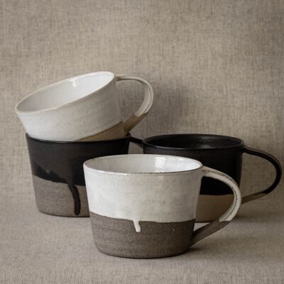 Mug M - Latte mug - White / grey