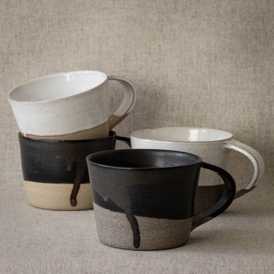 Mug M - Mug latte - Noir / gris