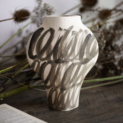 Vase En Céramique ‘Dal - Circles Black N°2’