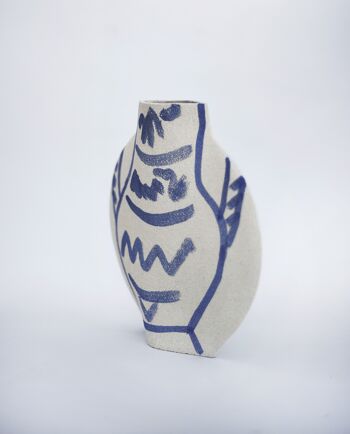 Vase En Céramique 'LUNE [M] - Blue Pattern' 3