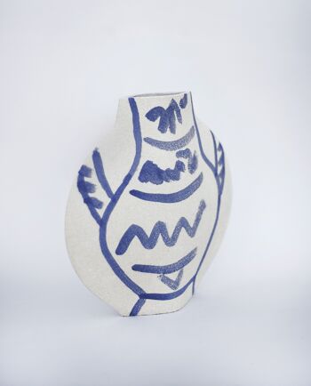 Vase En Céramique 'LUNE [M] - Blue Pattern' 2