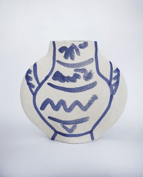 Vase En Céramique 'LUNE [M] - Blue Pattern'