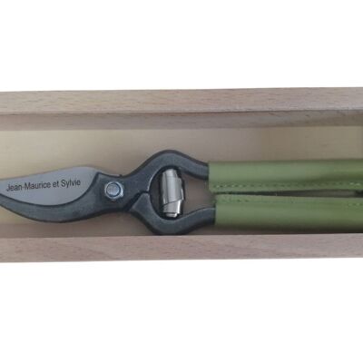 Forged secateurs gift box colored leather - 19 cm