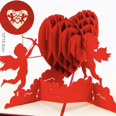 Pop Up Carte de Voeux Cupidon Valentin Amour