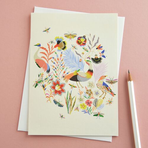 Birds in Wonderland Greetings Card