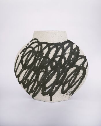 Vase En Céramique 'LUNE [M] - Black Circles N°1' 1