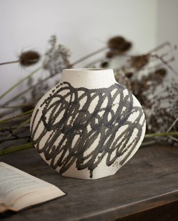 Vase En Céramique 'LUNE [M] - Black Circles N°1' 7