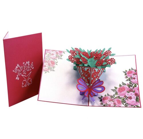 3D bloemenkaart boeket Roos