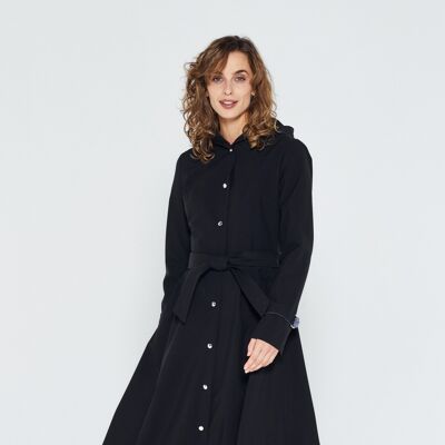 BLACK ICONIC RAINCOAT – recycled materials