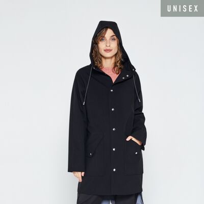IMPERMEABLE BLACK CITY – materiales reciclados Mujer