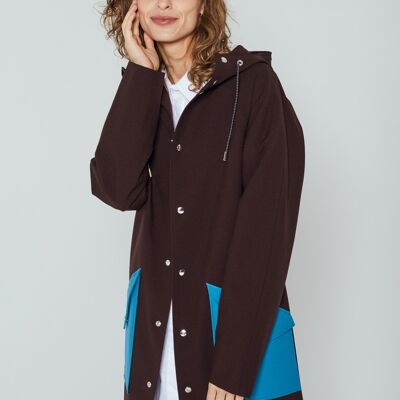 BROWN POCKET COMBO RAINCOAT Women