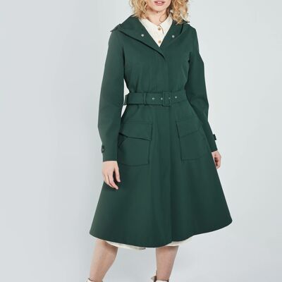 GREEN FLARE RAINCOAT - recycled materials