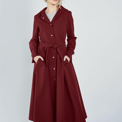 BURGUNDY ICONIC RAINCOAT - recycled materials