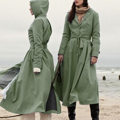 OLIVE ICONIC RAINCOAT - recycled materials