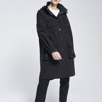 BLACK MARILA RAINCOAT - recycled materials