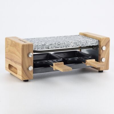 Raclette and cooking stone 2 people wooden design (including Ecotax in the amount of 0.11)
