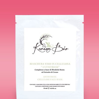 "ANTISTRESS" Cellulose Mask - Complex based on Rhodiola Rosea and Cocoa Extract