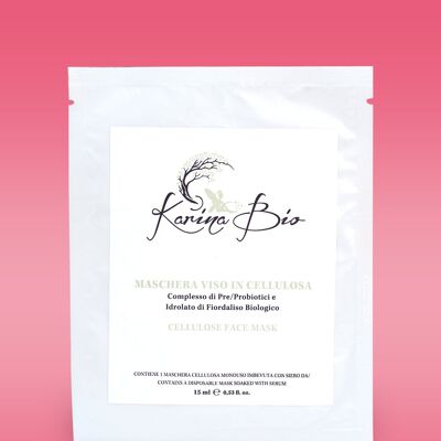 Masque Visage en Cellulose - Complexe Pré/Probiotique et Hydrolat de Bleuet Bio