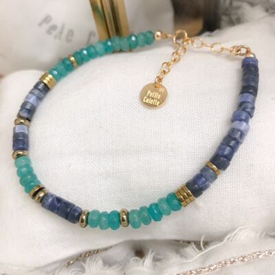 PULSERA CEREZA Jade Azul y Sodalita