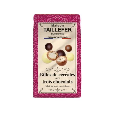 LITTLE PLEASURES - CEREAL BALLS COATED WITH THREE CHOCOLATES 75G SACHET