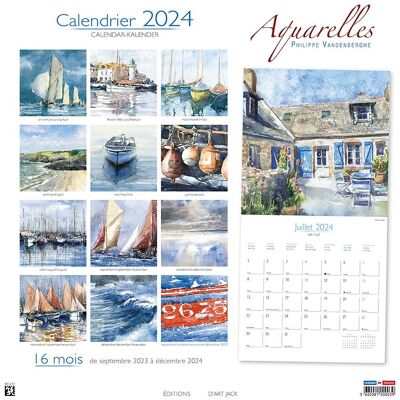 KALENDER 2024 VANDENBERGHE AQUARELL AJ