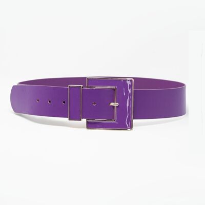 Belt in purple with square buckle
