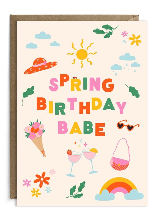 Spring Babe Birthday Card | Seasonal Birthday Card For Her