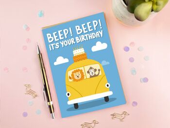 Bip Bip c'est votre carte d'anniversaire | Carte d'anniversaire pour enfants 2