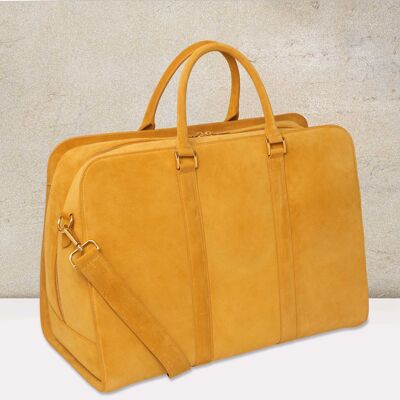 Weekender -Holdall -Cuero -Suede Croc Travel Bag Hecho a mano