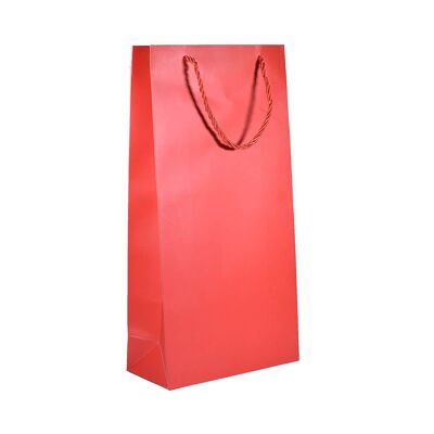 Bolsa de regalo de papel rojo para botellas de vino y embalaje