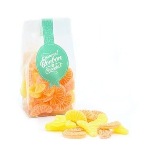 SACHET DE BONBONS TRANCHE ORANGE CITRON  - carton de 6 sachets de 150g