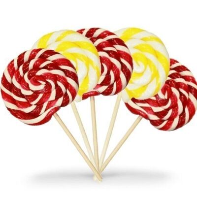 "FUNFAIR" ROUND LOLLIPOP - 30 variegated lollipops 4 flavors