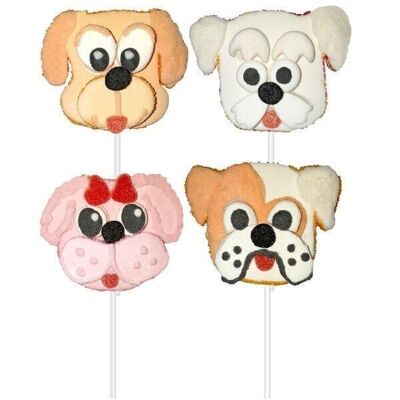 EXPOSITOR DE BROCHETAS PERRO MARSHMALLOW 40g - juego de 20 brochetas