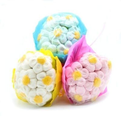 DISPLAY OF FLOWER BOUQUETS IN MARSHMALLOW 120g - 6 bouquets