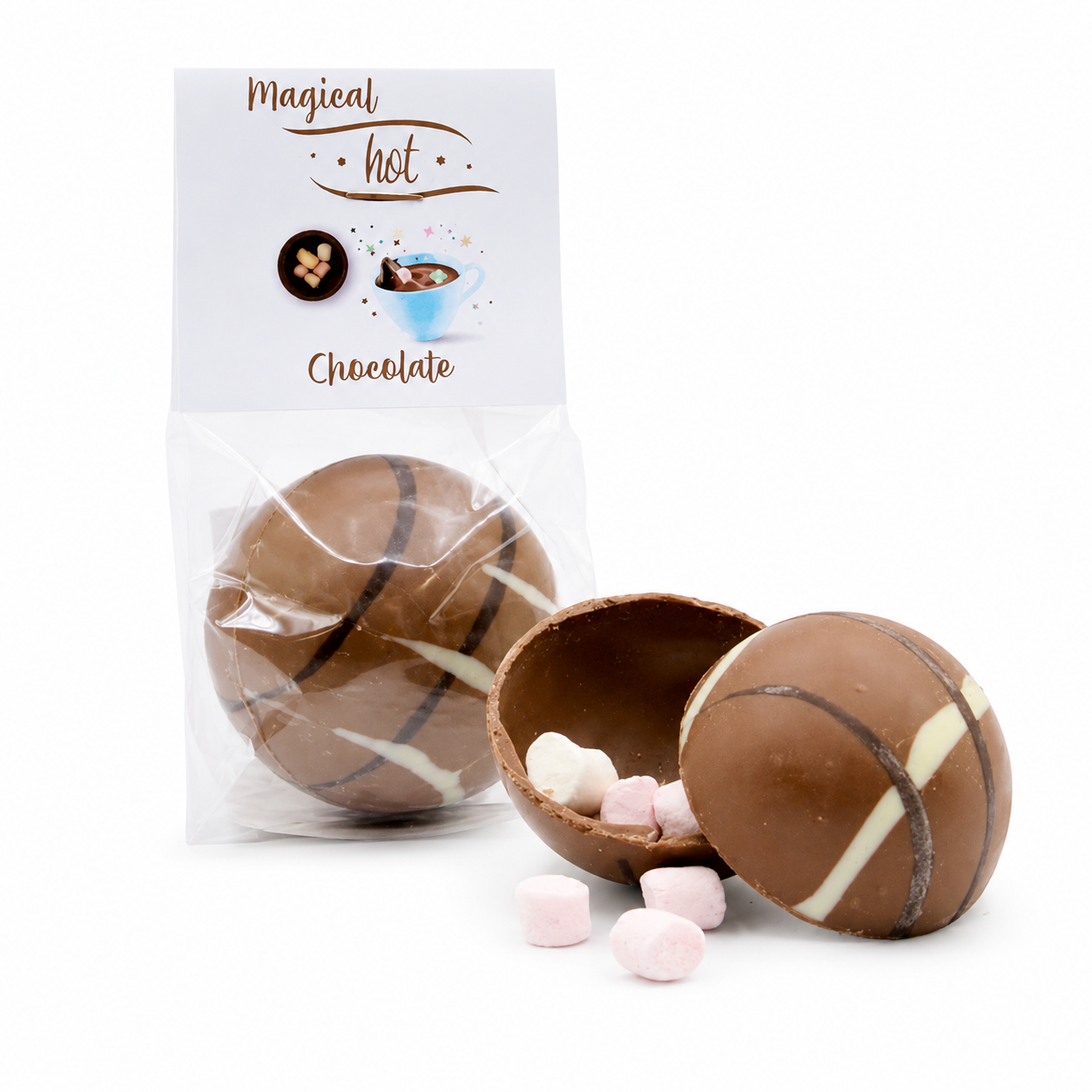 BOLA MÁGICA DE CHOCOLATE CON LECHE CALIENTE - 45 g de chocolate
