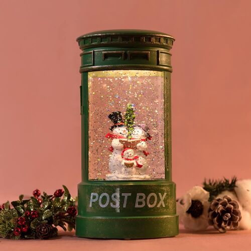 Green Christmas Music Post Box