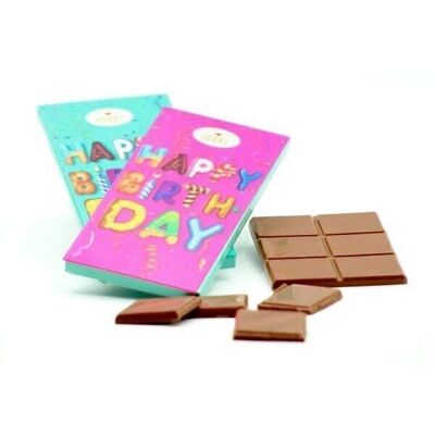 HAPPY BIRTHDAY BARRA DE CHOCOLATE EFECTO 3D 100g - caja de 10 barras