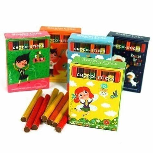 BOITE DE 8 CRAYONS EN CHOCOLAT - Box de 45 boites