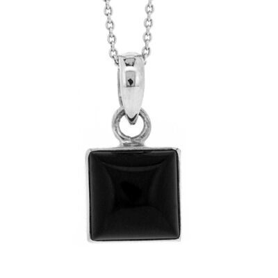 Onyx Small Square Pendant with 18" Trace Chain and Presentation Box