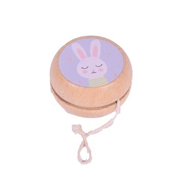 Yo-yo en bois avec motif lapin