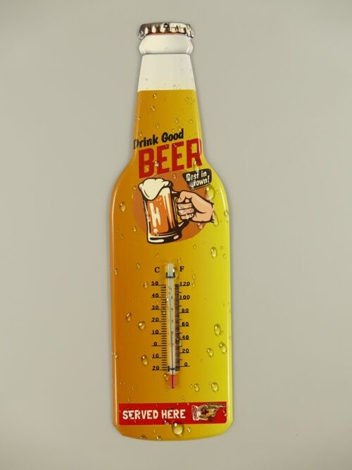 Blech Thermometer Drink Good Beer 13 x 45 cm