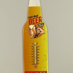Thermomètre en étain Drink Good Beer 13 x 45 cm